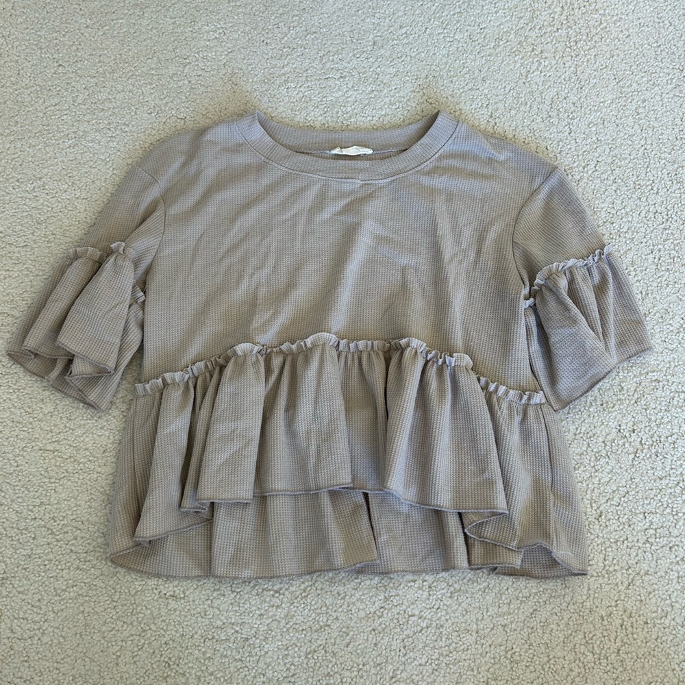 Altar’d State Ruffle Cream Top